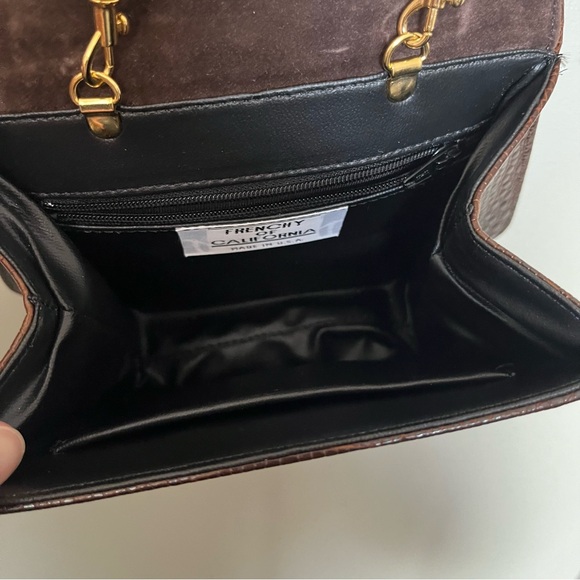 Vintage Brown Faux Leather Crocodile Bag - Picture 9 of 10